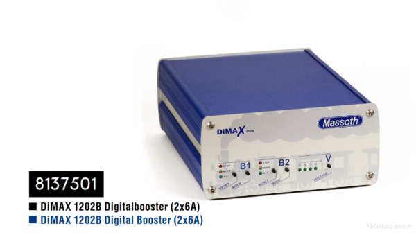 Massoth--8137501 DiMAX 1202B Digitalbooster (2x6A), auf Anfrage / best.