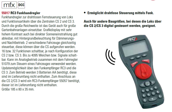 LGB 55017 Funkhandregler (Navigator); keine Produktion - Info Ersatzprodukt folgt in 2021