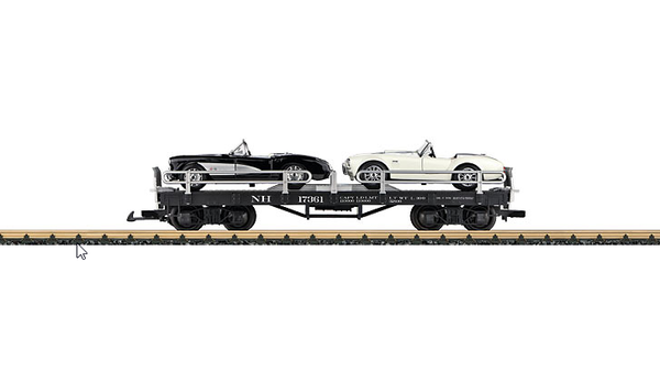LGB--40596 Autotransportwagen mit 2 US-Muscle-Cars, Abholartikel