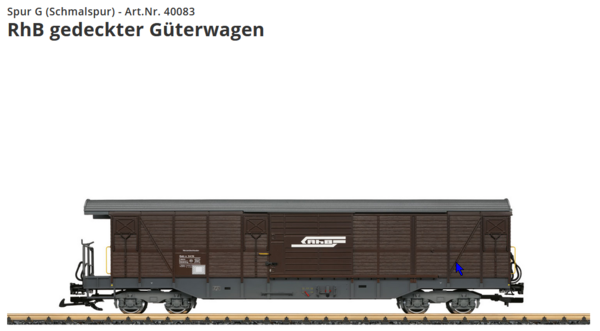 LGB--40083 RhB gedeckter Güterwagen, Abholartikel