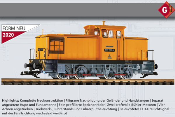 Piko--37591 Diesellok BR 106 DR orange, 4-achsig, Digital, Geräusch;