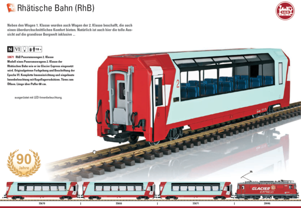 LGB--33671-J21  RhB Panoramawagen 2. Klasse;  Abholartikel, Neuheit 2022