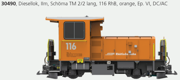 ESU--30490 RhB Schoema Tm2/2 orange; Neuheit 2022