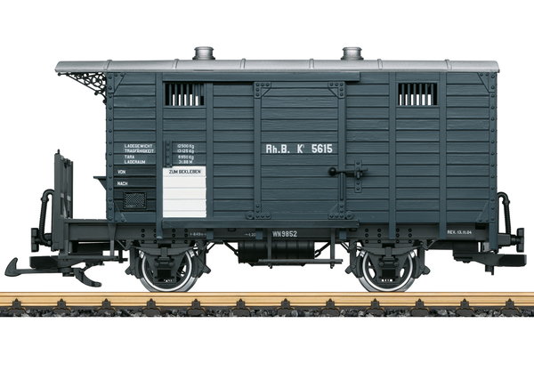 LGB--45302-J22 Rhb gedeckter Güterwagen, grau, Neuheit 2022