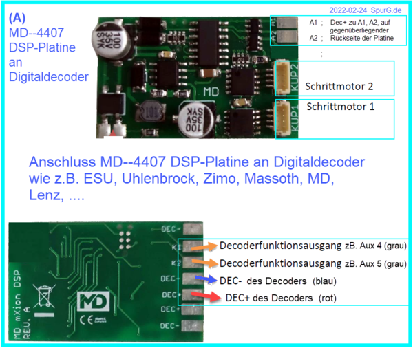MD--4407-Steck DCC DSP Schrittmotordecoder mit Stecker